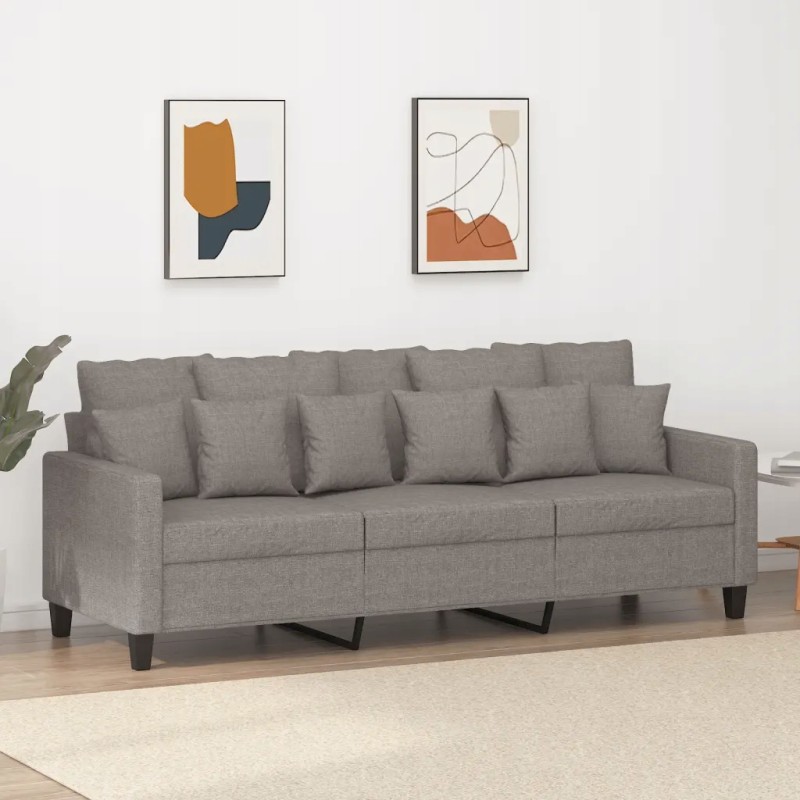 Vidaxl trivietė sofa, taupe spalvos, 180 cm, apmušta audiniu