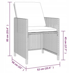 Vidaxl 5 dalių sodo baldų komplektas su pagalvėlėmis, polirotangas, juodas