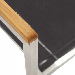 Vidaxl sodo kėdės, 4 vnt, tekstilinis ir nerūdijantis plienas, pilka, 46516