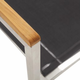 Vidaxl sodo kėdės, 4 vnt, tekstilinis ir nerūdijantis plienas, pilka, 46516