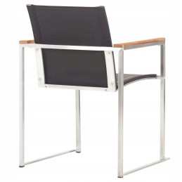 Vidaxl sodo kėdės, 4 vnt, tekstilinis ir nerūdijantis plienas, pilka, 46516