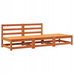 Sodo sofa be porankių su kėdute, vaško ruda