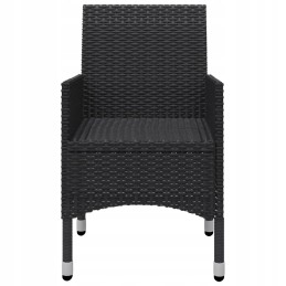 3 dalių sodo baldų komplektas, juodas