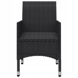 3 dalių sodo baldų komplektas, juodas