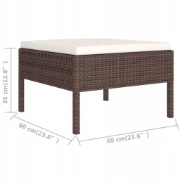 5 dalių sodo sofos komplektas, rudos PE rotango pagalvėlės