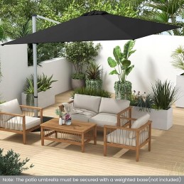 Kvadratinis skėtis su 8 briaunomis, juodas