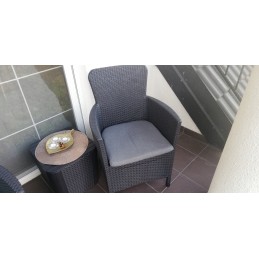 Sodo baldų komplektas 2 foteliai 1 stalas 3 elementai abiko miami balkonas