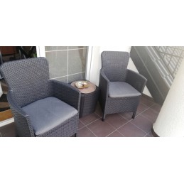 Sodo baldų komplektas 2 foteliai 1 stalas 3 elementai abiko miami balkonas