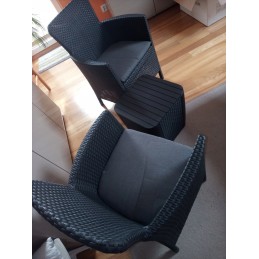 Sodo baldų komplektas 2 foteliai 1 stalas 3 elementai abiko miami balkonas