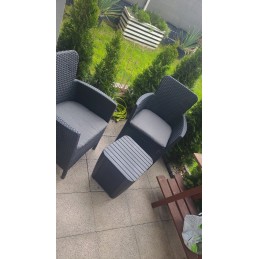 Sodo baldų komplektas 2 foteliai 1 stalas 3 elementai abiko miami balkonas
