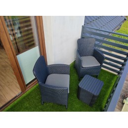 Sodo baldų komplektas 2 foteliai 1 stalas 3 elementai abiko miami balkonas