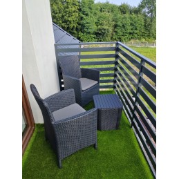 Sodo baldų komplektas 2 foteliai 1 stalas 3 elementai abiko miami balkonas