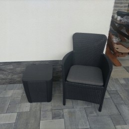 Sodo baldų komplektas 2 foteliai 1 stalas 3 elementai abiko miami balkonas