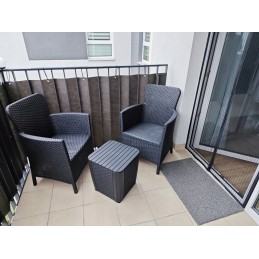 Sodo baldų komplektas 2 foteliai 1 stalas 3 elementai abiko miami balkonas