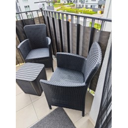 Sodo baldų komplektas 2 foteliai 1 stalas 3 elementai abiko miami balkonas