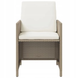 Vidaxl 5 dalių sodo baldų komplektas su pagalvėlėmis, polirotangas, smėlio spalvos