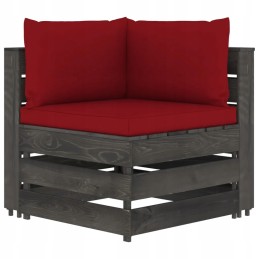 Vidaxl 3 vietų sodo sofa su pagalvėlėmis, pilka impregnuota mediena