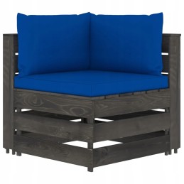 Vidaxl 3 vietų sodo sofa su pagalvėlėmis, pilka impregnuota mediena