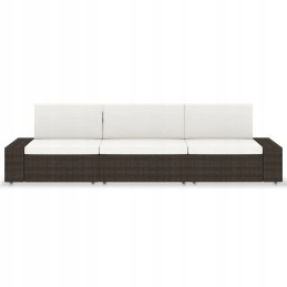 3-vietė modulinė sofa, PE rotango, ruda