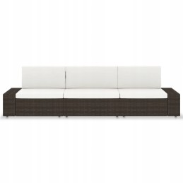 3-vietė modulinė sofa, PE rotango, ruda