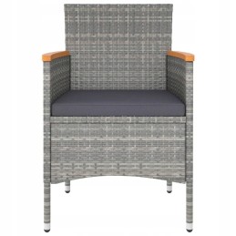 5 dalių polirotango ir akacijos pilkumo sodo baldų komplektas