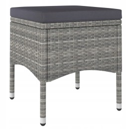 5 dalių polirotango ir akacijos pilkumo sodo baldų komplektas