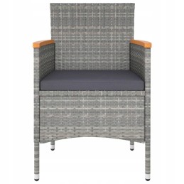 5 dalių polirotango ir akacijos pilkumo sodo baldų komplektas