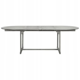 Akacijos medinis valgomojo stalas 160-240x100x75 cm, pilkas