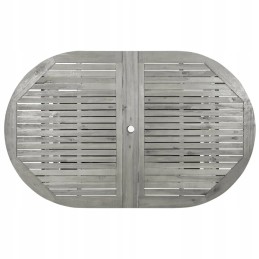 Akacijos medinis valgomojo stalas 160-240x100x75 cm, pilkas