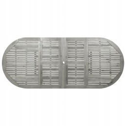 Akacijos medinis valgomojo stalas 160-240x100x75 cm, pilkas