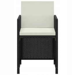 Vidaxl 3 dalių sodo baldų komplektas su pagalvėlėmis, polirotangas, juodas