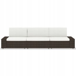 3-vietė modulinė sofa, PE rotango, ruda