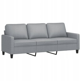 Vidaxl trivietė sofa, šviesiai pilka, 180 cm, apmušta audiniu
