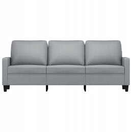 Vidaxl trivietė sofa, šviesiai pilka, 180 cm, apmušta audiniu
