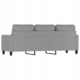 Vidaxl trivietė sofa, šviesiai pilka, 180 cm, apmušta audiniu