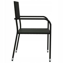 5 dalių sodo baldų komplektas, juodas, polirotangas ir lumarko plienas!