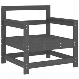 Sodo foteliai su pagalvėlėmis, 2 vnt, pilka pušies masyvo