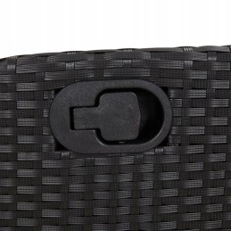 dalių sodo baldų komplektas, juodas PE rotangas