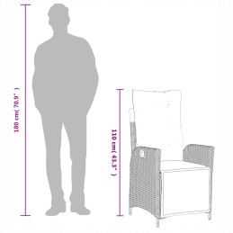 dalių sodo baldų komplektas, juodas PE rotangas