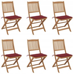 Sulankstomos sodo kėdės, 6 vnt., su pagalvėlėmis,