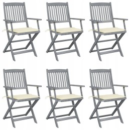 Sulankstomos sodo kėdės, 6 vnt., pagalvėlės, virvelės