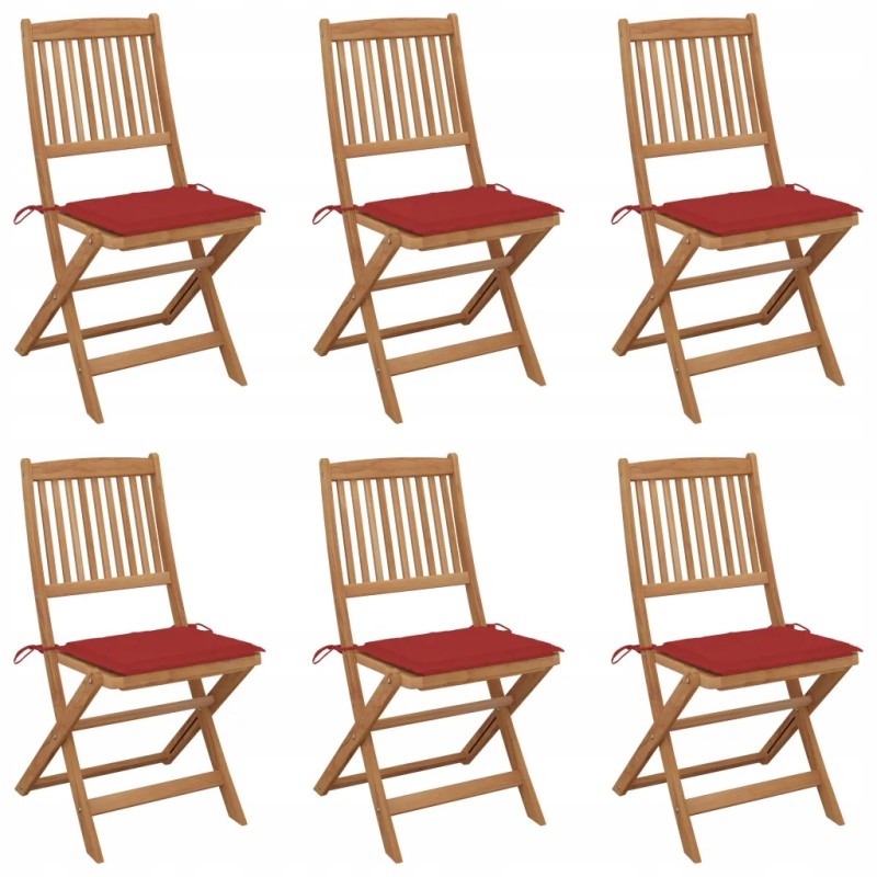 Sulankstomos sodo kėdės, 6 vnt., su pagalvėlėmis,