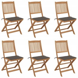 Sulankstomos sodo kėdės, 6 vnt., su pagalvėlėmis,