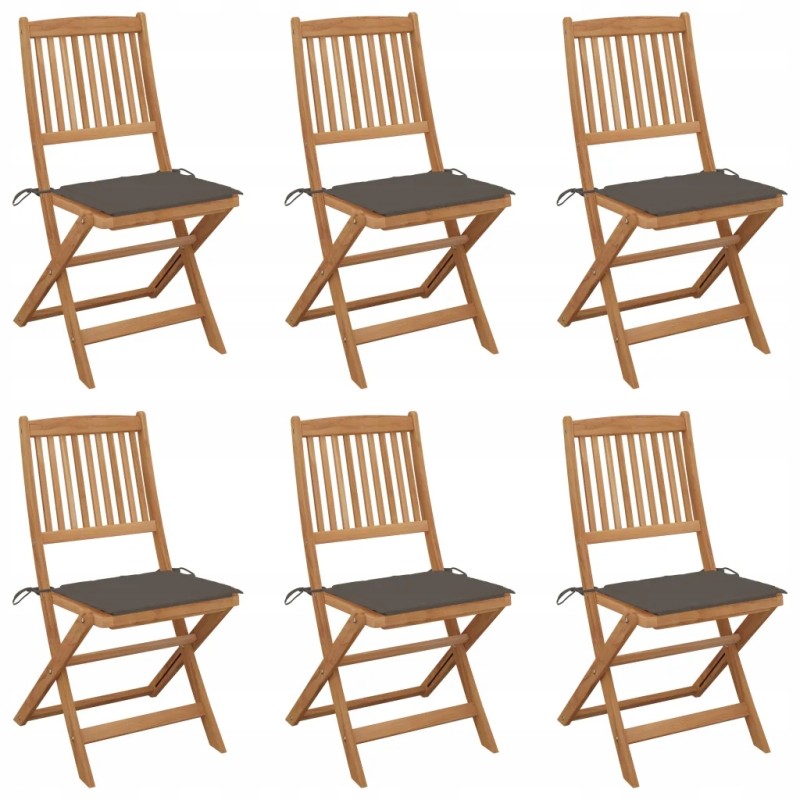 Sulankstomos sodo kėdės, 6 vnt., su pagalvėlėmis,