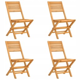 Stalas ir 4 sodo kėdės iš tikmedžio masyvo - 85x76 cm, natūralios spalvos