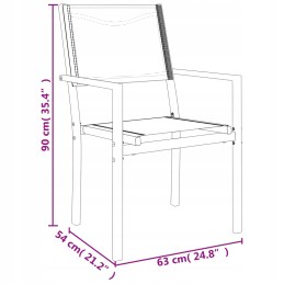 Vidaxl 5 dalių sodo baldų komplektas, juodas, plienas ir tekstilė, 3200730