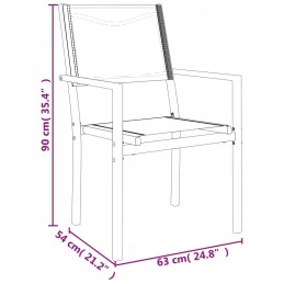 Vidaxl 5 dalių sodo baldų komplektas, juodas, plienas ir tekstilė, 3200730