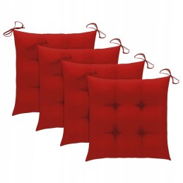 Sodo kėdės, raudonos pagalvėlės, 4 vnt