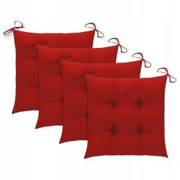 Sodo kėdės, raudonos pagalvėlės, 4 vnt