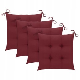 Sodo kėdės su raudonomis pagalvėlėmis, 4 vnt